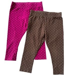 Lands’ End 2 pairs polka dot capri leggings size 8